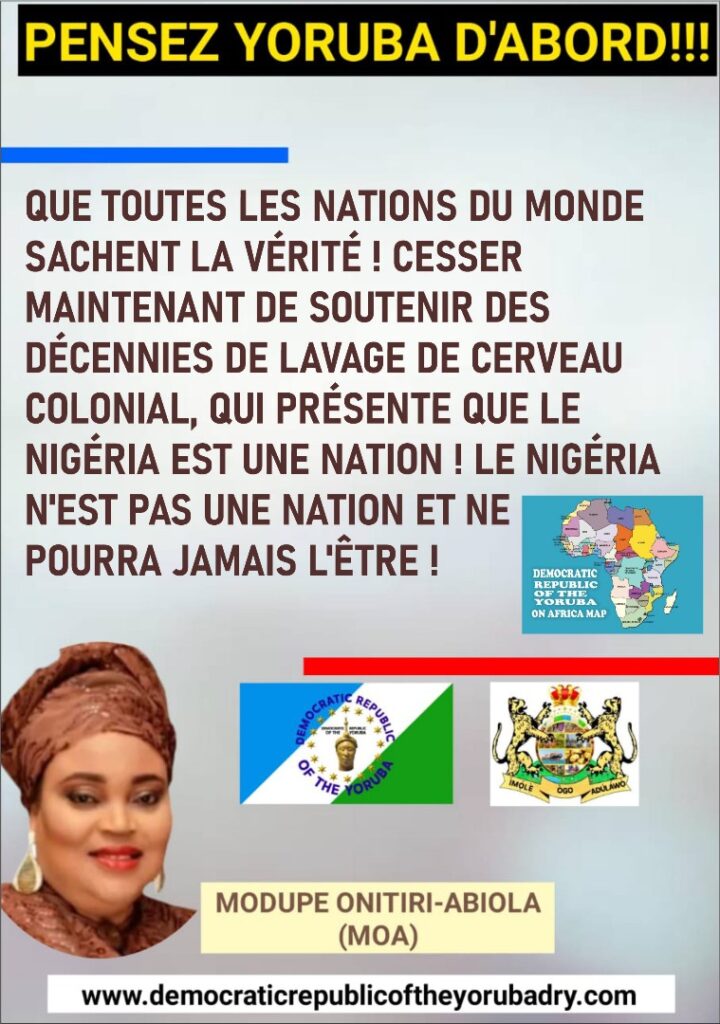 QUE TOUTES LES NATIONS DU MONDE SACHENT LA VÉRITÉ ! CESSER MAINTENANT DE SOUTENIR DES DÉCENNIES DE LAVAGE DE CERVEAU COLONIAL, QUI PRÉSENTE QUE LE NIGÉRIA EST UNE NATION ! LE NIGÉRIA N'EST PAS UNE NATION ET NE POURRA JAMAIS L'ÊTRE ! Image1 25 720x1024