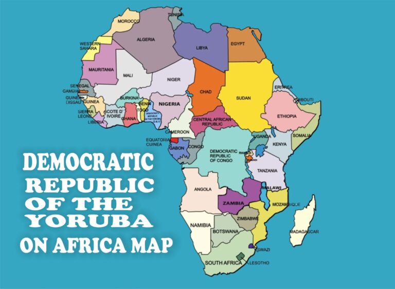 CERTAINEMENT, L’ARRANGEMENT COLONIAL APPELÉ LE NIGERIA, DES ACTES DE TERRORISMES ARROGANTS ET INSENSÉS ET D’EMPIÈTEMENT SUR LES TERRES SOUVERAINES DE LA RÉPUBLIQUE DÉMOCRATIQUE DES YORUBA NE CONTINUERA PAS LONGTEMPS. LA RÉPUBLIQUE DÉMOCRATIQUE DES YORUBA EST MAINTENANT UNE NATION SOUVERAINE INDÉPENDANTE, AVEC TOUS LES DROITS DE GOUVERNER ET DE DÉFENDRE NOS TERRES SOUVERAINES.